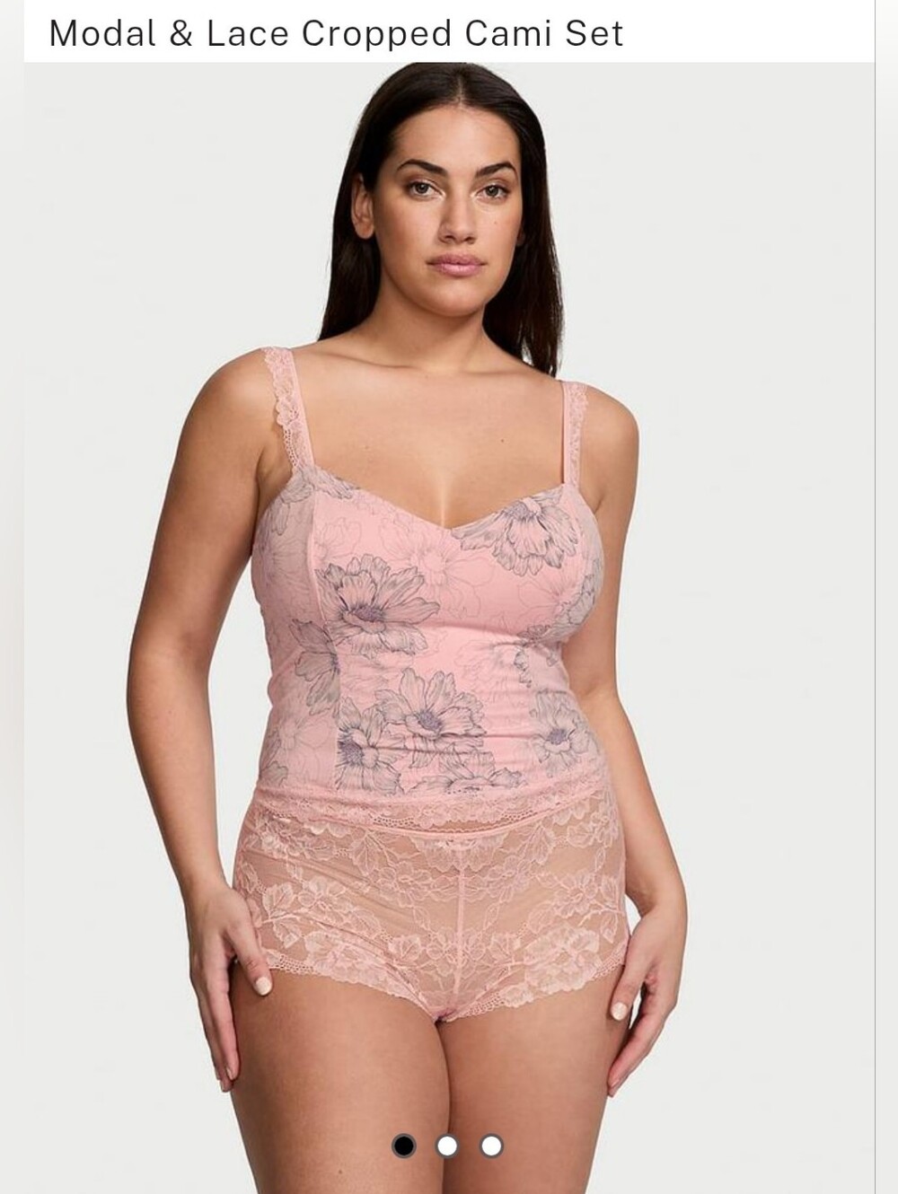 Victoria's Secret Modal & Lace Cropped Cami Set
